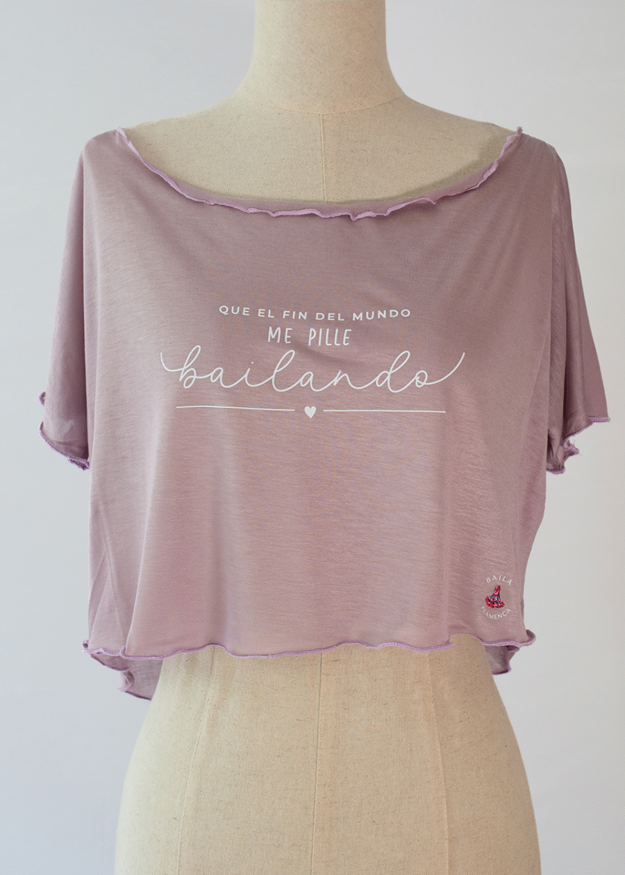 Camiseta corta de baile con mensaje