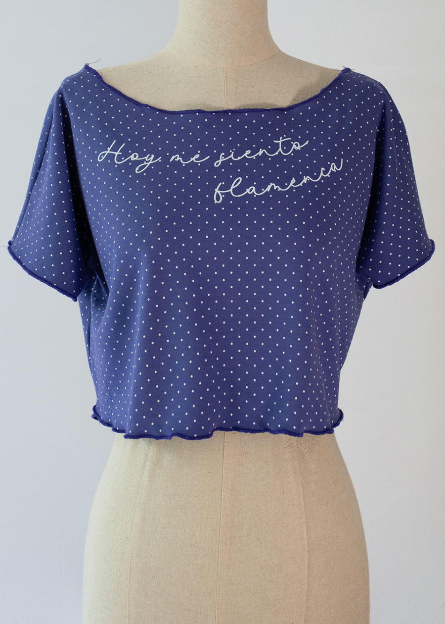 Camiseta corta de baile con mensaje