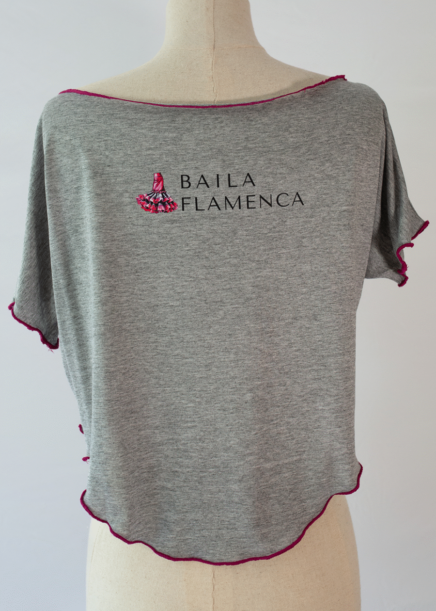 Camiseta corta de baile con ilustración de flamenca