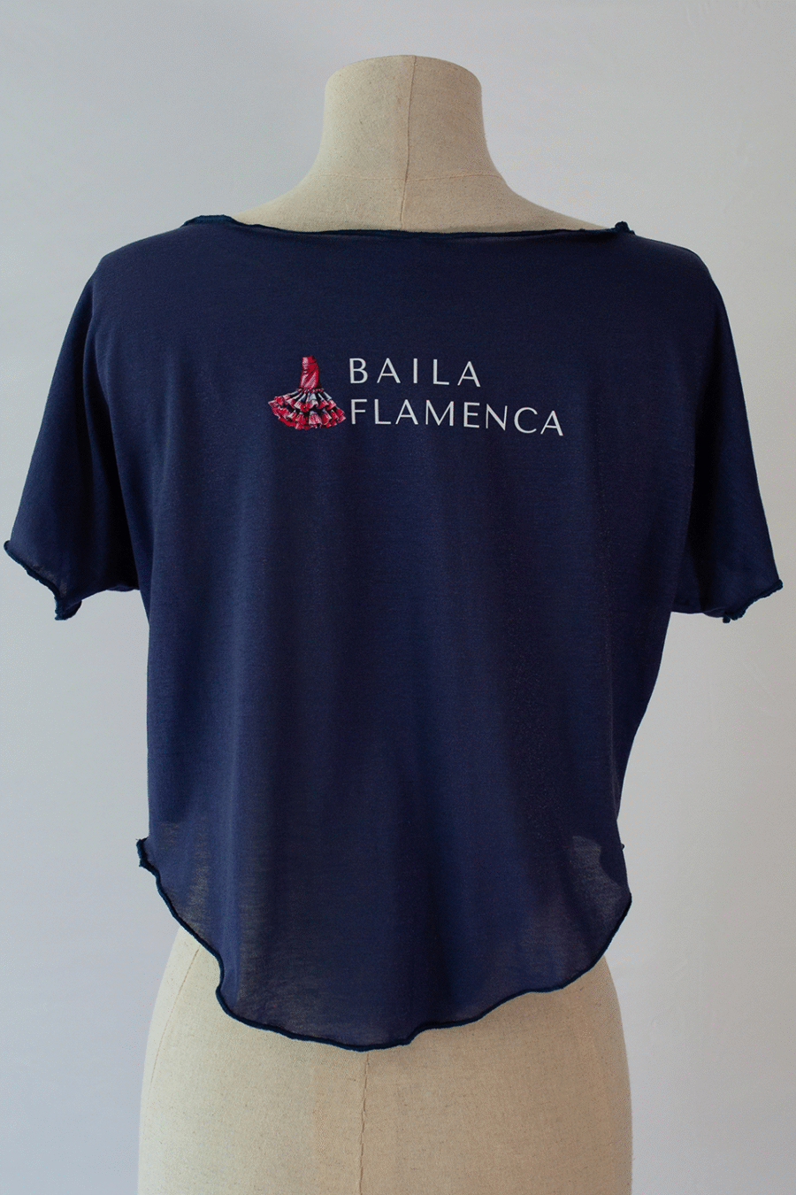 Camiseta corta de baile con ilustración de flamenca