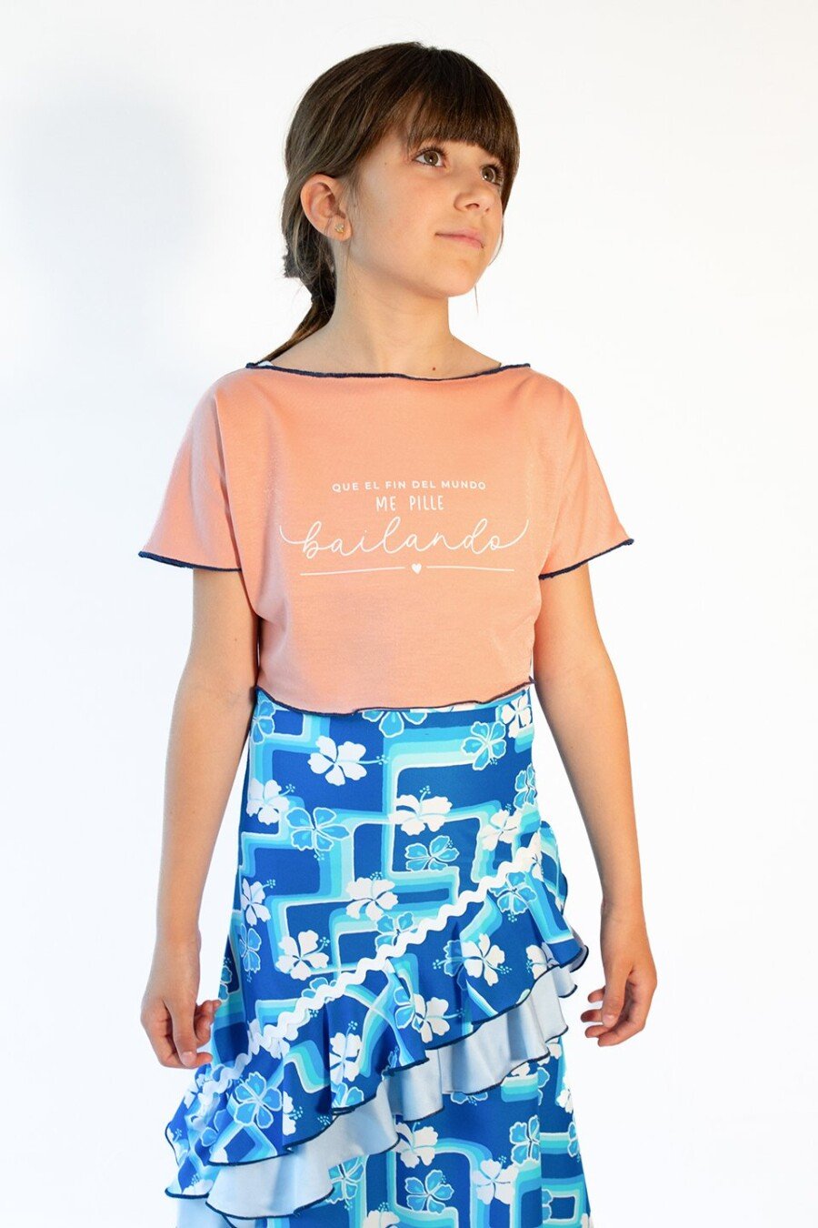 Camiseta corta de baile con mensaje