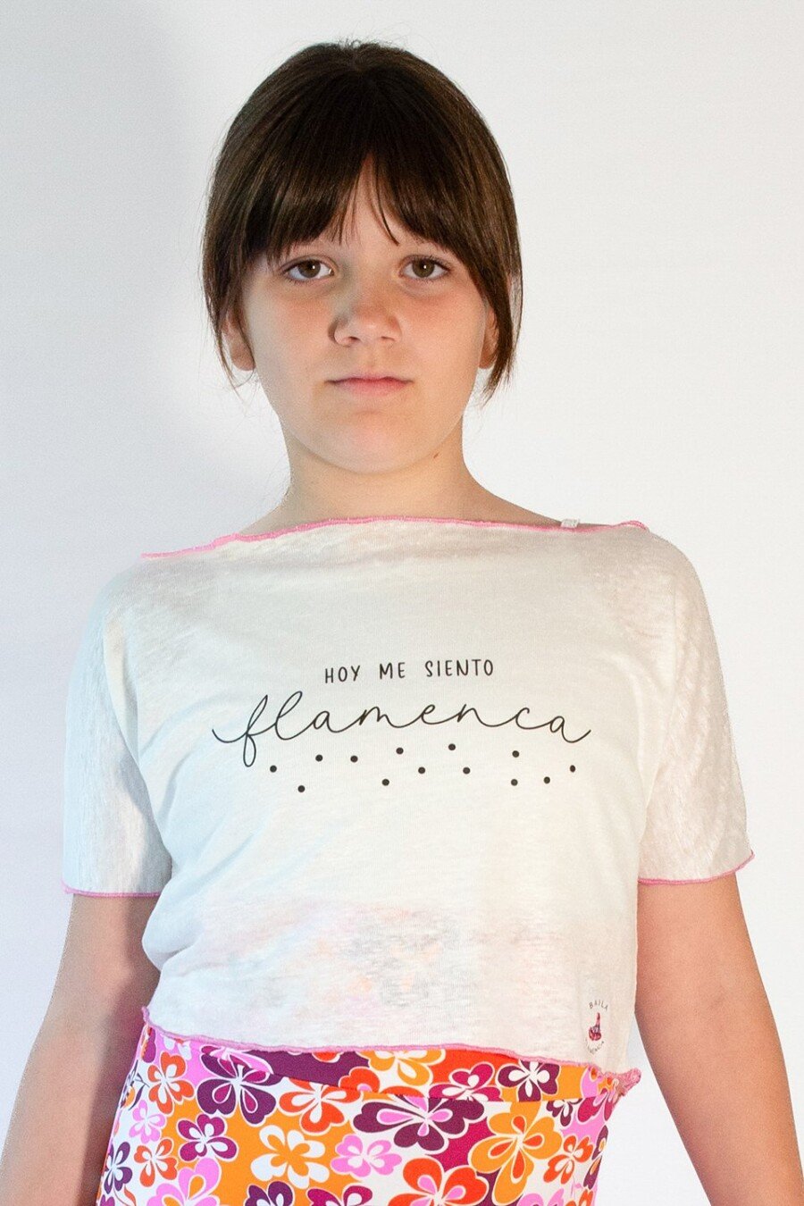 Camiseta corta de baile con mensaje