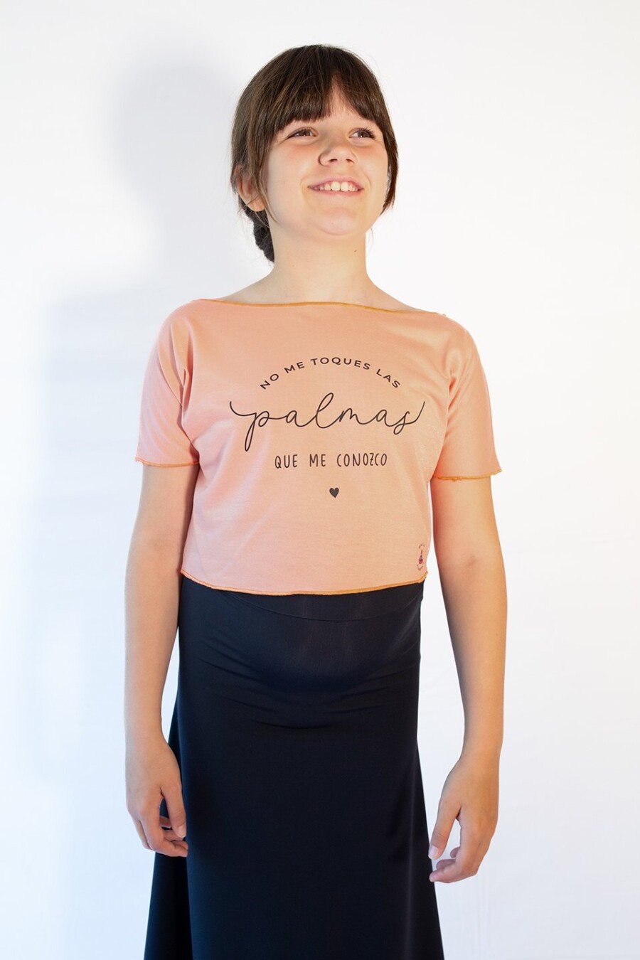Camiseta corta de baile con mensaje