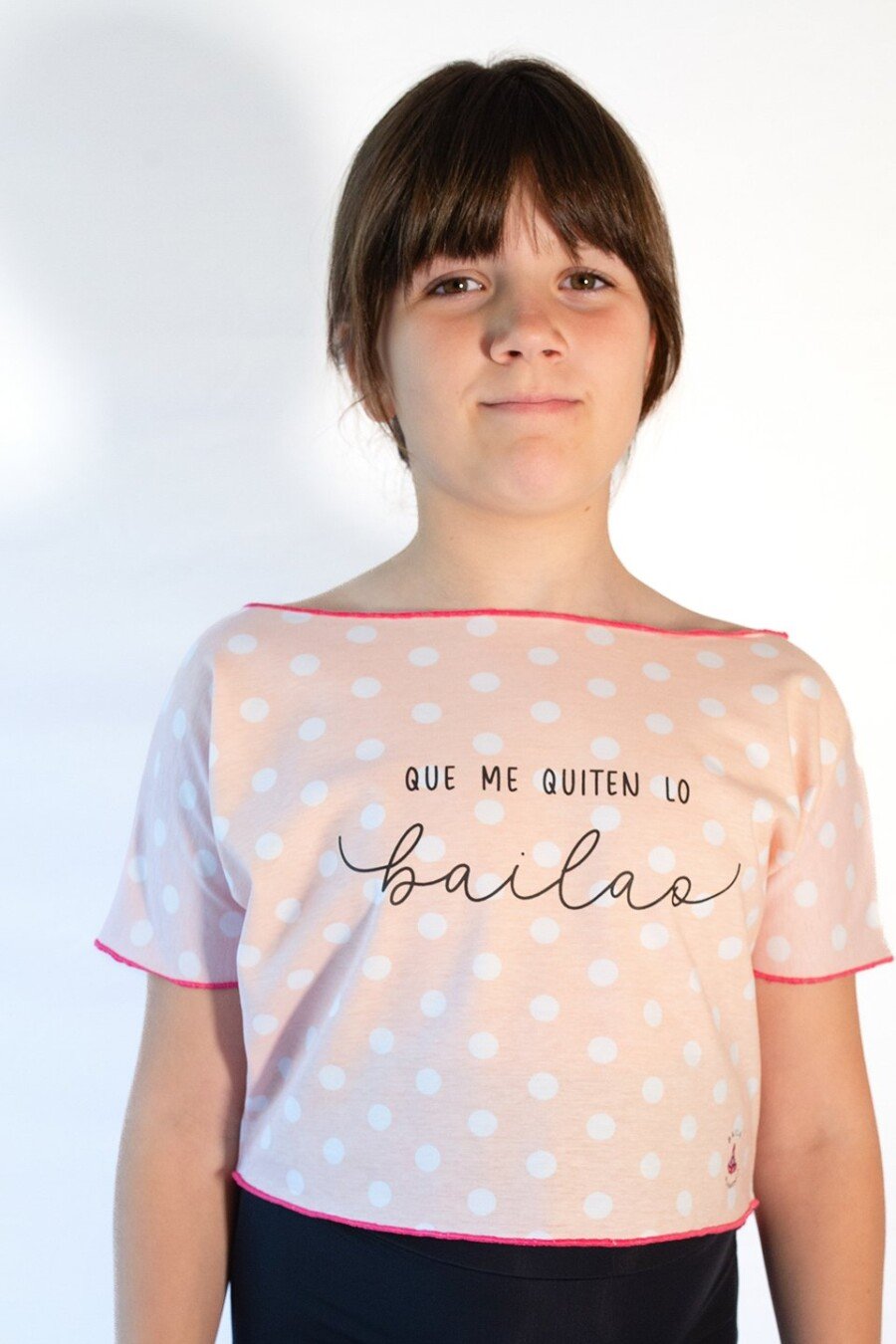 Camiseta corta de baile con mensaje