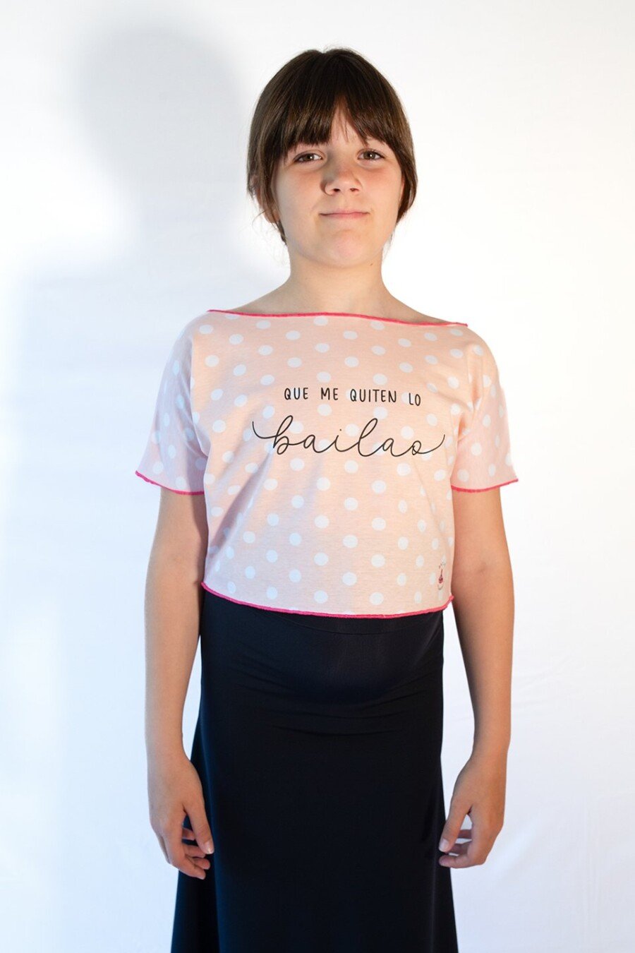 Camiseta corta de baile con mensaje